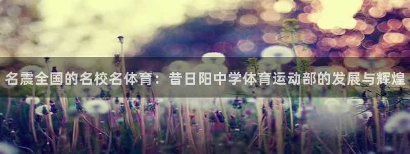 必一运动：名震全国的名校名体育：昔日阳中学体育运动部的发展与辉煌